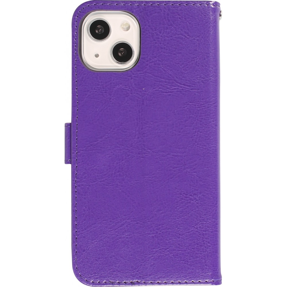 Fourre iPhone 16 Pro Max - Premium Flip cuir lisse porte-cartes - Violet