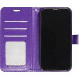 Fourre iPhone 16 Pro Max - Premium Flip cuir lisse porte-cartes - Violet