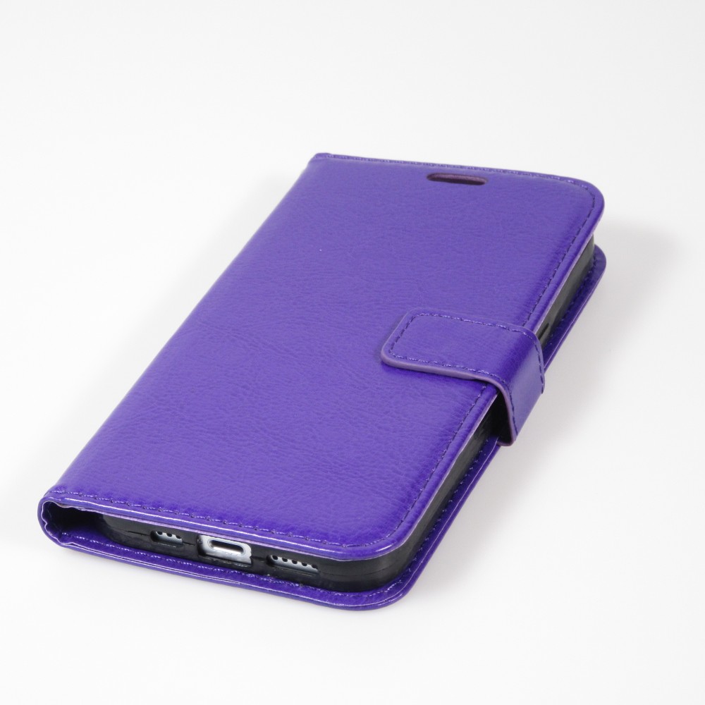 Hülle iPhone 16 Pro - Premium Flip Leder Tasche - Violett