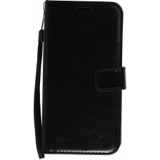 iPhone 14 Case Hülle - Premium Flip Leder Tasche - Schwarz