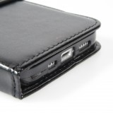 iPhone 13 Case Hülle - Premium Flip Leder Tasche - Schwarz