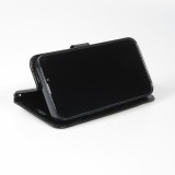 iPhone 13 Case Hülle - Premium Flip Leder Tasche - Schwarz