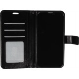 iPhone 15 Plus Case Hülle - Premium Flip Leder Tasche - Schwarz