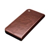 Fourre iPhone 15 Pro Max - Flip Qialino Classic Wallet cuir véritable - Brun