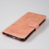 iPhone 14 Max Case Hülle - 3D Flip Kunstleder Auge des Tigers - Rosa