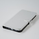 iPhone 14 Plus Case Hülle - Flip Glatt brilliant glänzend & reflektierend mit Schlaufe - Cold Steel