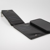 iPhone 15 Pro Max Case Hülle - Brieftaschen-Hülle luxuriös und raffiniert mit Magnet Verschluss & Münz- und Kartenfach  - Schwarz