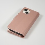 iPhone 15 Case Hülle - Brieftaschen-Hülle luxuriös und raffiniert mit Magnet Verschluss & Münz- und Kartenfach  - Rosa