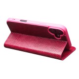 Fourre iPhone 16 - Flip Croco Qialino cuir véritable - Rose