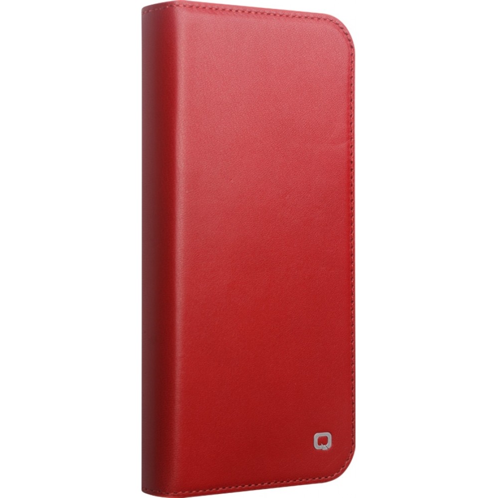 iPhone 16 Plus Case Hülle - Qialino Flip Matt Wallet Echtleder - Rot