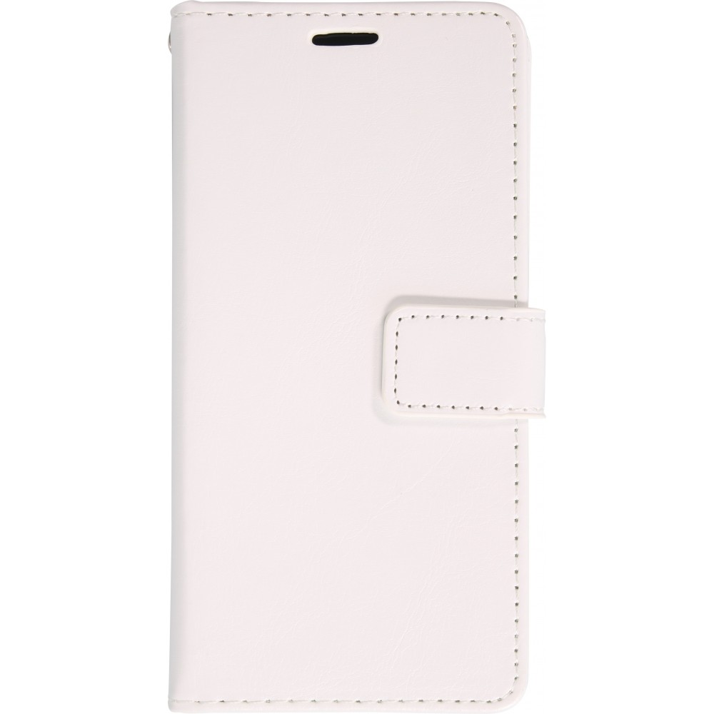 Hülle iPhone 16 Plus - Premium Flip Leder Tasche - Weiss