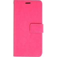 Fourre iPhone 16 Plus - Premium Flip cuir lisse porte-cartes - Rose foncé