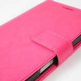 Hülle iPhone 16 Plus - Premium Flip Leder Tasche - Dunkelrosa