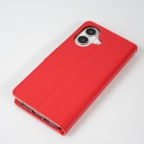 Hülle iPhone 16 Plus - Premium Flip Leder Tasche - Rot