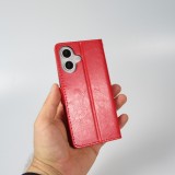 Hülle iPhone 16 Plus - Premium Flip Leder Tasche - Rot