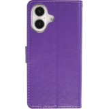 Fourre iPhone 16 Plus - Premium Flip cuir lisse porte-cartes - Violet