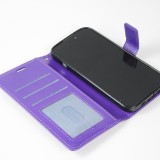 Fourre iPhone 16 Plus - Premium Flip cuir lisse porte-cartes - Violet