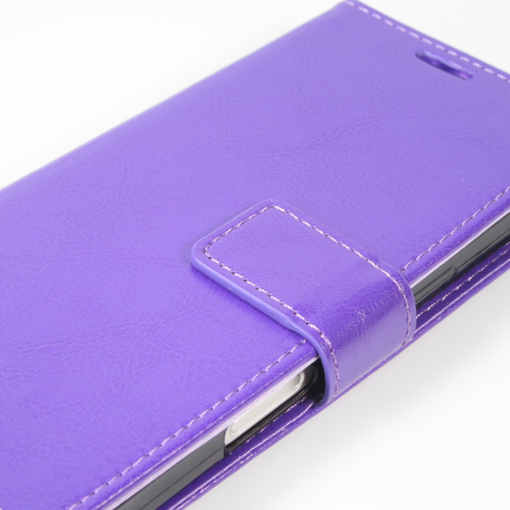 Hülle iPhone 16 Plus - Premium Flip Leder Tasche - Violett