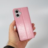 Hülle iPhone 16 - Premium Flip Leder Tasche - Hellrosa