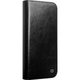 iPhone 16 Pro Case Hülle - Qialino Flip Classic Wallet Echtleder - Schwarz