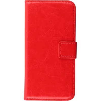 Hülle iPhone 5/5s / SE (2016) - Premium Flip Leder Tasche - Rot