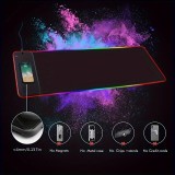 Professionelles LED Gaming Pad XXL (80 x 30cm) RGB mit Qi-Induktionsladefläche 10W - Schwarz