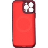 Housse iPhone 15 Plus - Coque en silicone souple avec MagSafe et protection pour caméra - Bordeaux