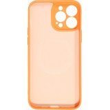 iPhone 15 Case Hülle - Soft-Shell silikon cover mit MagSafe und Kameraschutz - Orange