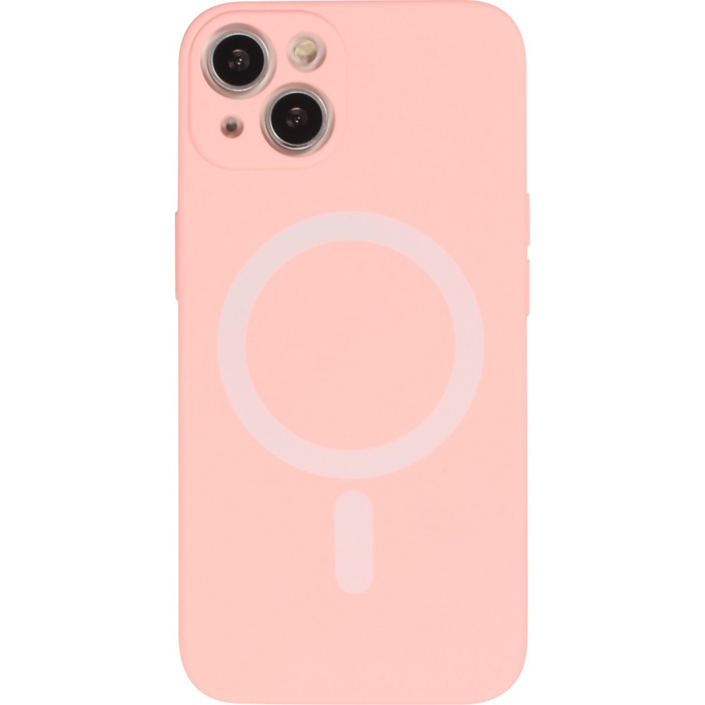 iPhone 15 Plus Case Hülle - Soft-Shell silikon cover mit MagSafe und Kameraschutz - Rosa