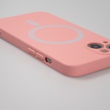 iPhone 15 Plus Case Hülle - Soft-Shell silikon cover mit MagSafe und Kameraschutz - Rosa