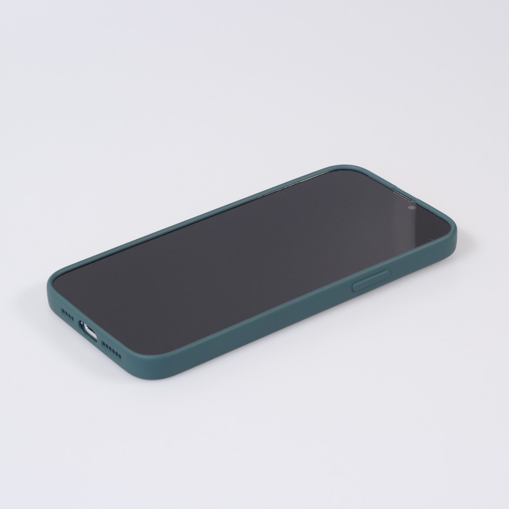 iPhone 15 Plus Case Hülle - Soft-Shell silikon cover mit MagSafe und Kameraschutz - Dunkelgrün