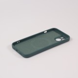 Housse iPhone 15 Plus - Coque en silicone souple avec MagSafe et protection pour caméra - Vert foncé