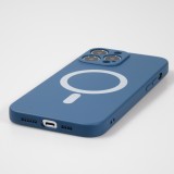 iPhone 15 Pro Max Case Hülle - Soft-Shell silikon cover mit MagSafe und Kameraschutz - Blau