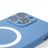 iPhone 13 Pro Max Case Hülle - Soft-Shell silikon cover mit MagSafe und Kameraschutz - Blau