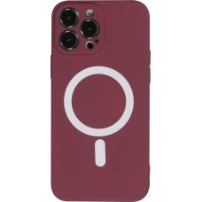 iPhone 13 Pro Max Case Hülle - Soft-Shell silikon cover mit MagSafe und Kameraschutz - Bordeaux