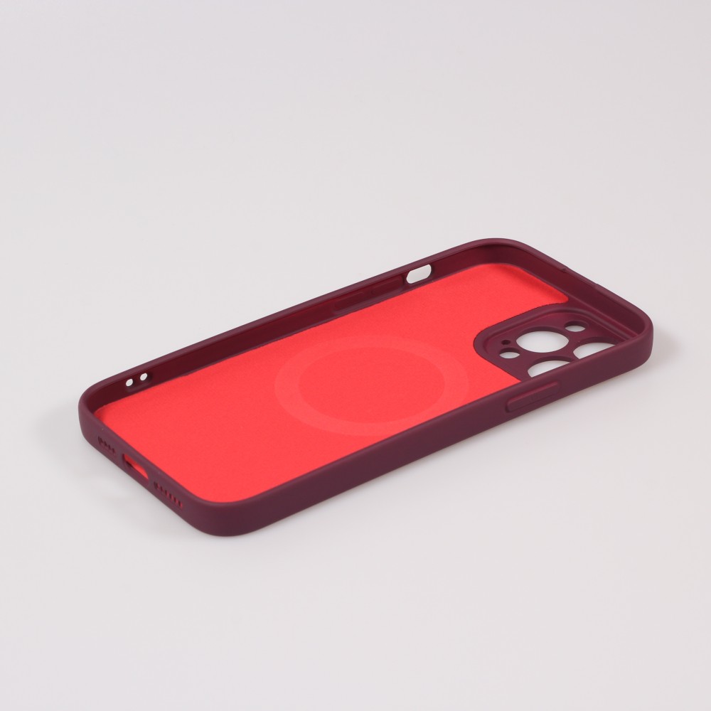 iPhone 15 Pro Max Case Hülle - Soft-Shell silikon cover mit MagSafe und Kameraschutz - Bordeaux