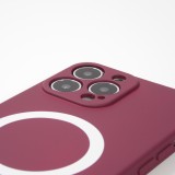 iPhone 13 Pro Max Case Hülle - Soft-Shell silikon cover mit MagSafe und Kameraschutz - Bordeaux