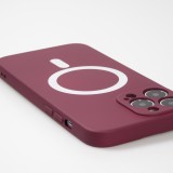 iPhone 15 Pro Max Case Hülle - Soft-Shell silikon cover mit MagSafe und Kameraschutz - Bordeaux