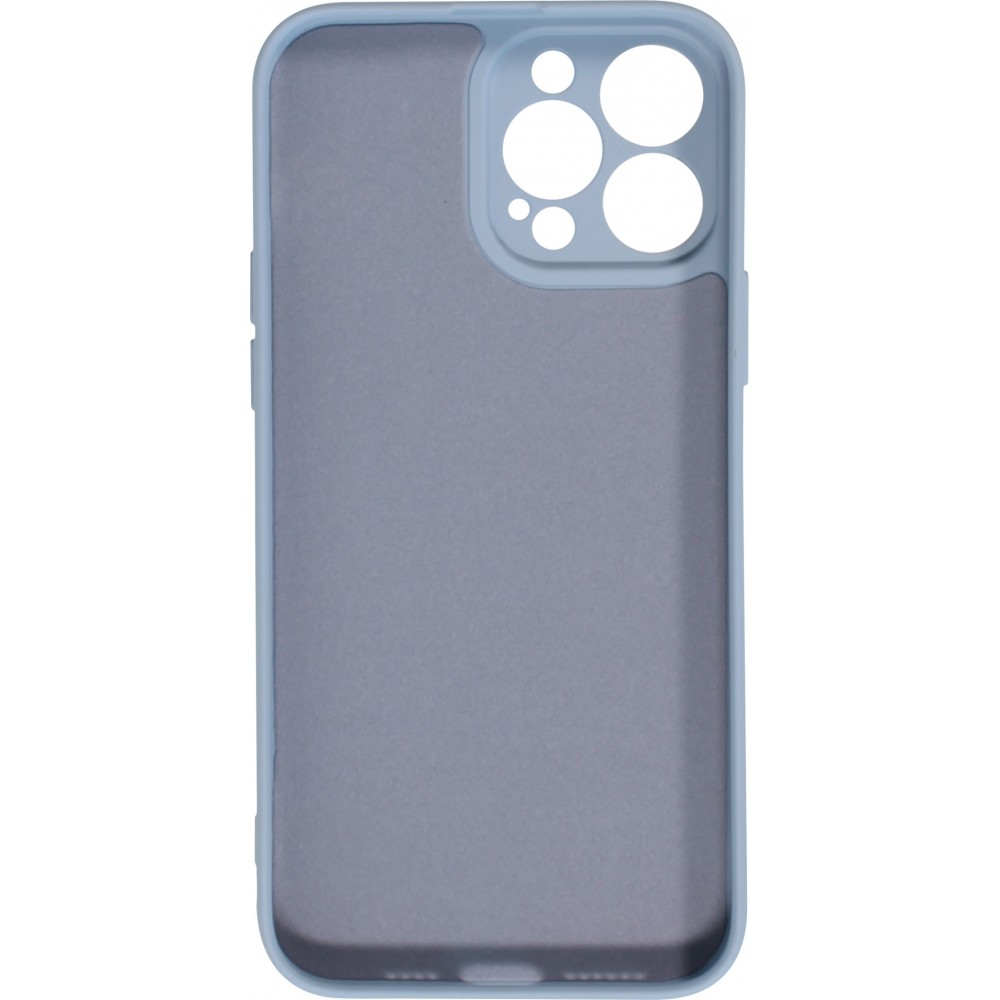 iPhone 15 Pro Max Case Hülle - Soft-Shell silikon cover mit MagSafe und Kameraschutz - Blau grau