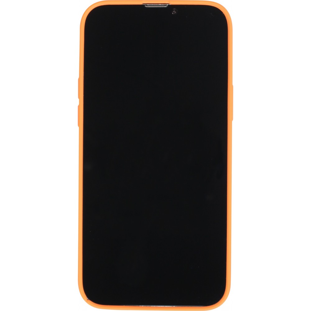 Housse iPhone 15 Pro Max - Coque en silicone souple avec MagSafe et protection pour caméra - Orange