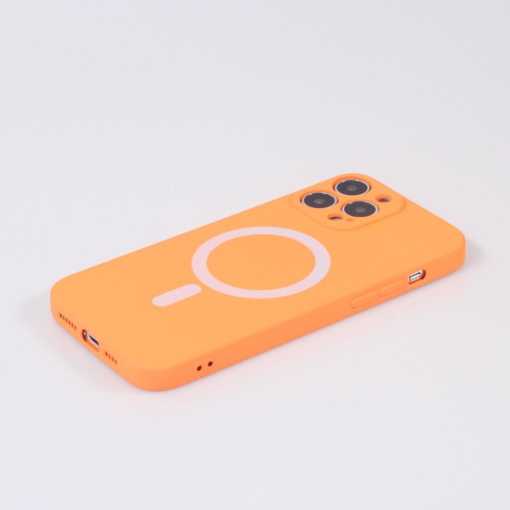 iPhone 13 Pro Max Case Hülle - Soft-Shell silikon cover mit MagSafe und Kameraschutz - Orange