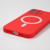 iPhone 13 Pro Max Case Hülle - Soft-Shell silikon cover mit MagSafe und Kameraschutz - Rot