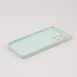 Housse iPhone 15 Plus - Coque en silicone souple avec MagSafe et protection pour caméra - Vert clair