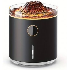 Luftbefeuchter Vulkan Flame Aroma Diffusor mit Digitalanzeige & LED Flamme - Schwarz