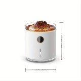 Luftbefeuchter Vulkan Flame Aroma Diffusor mit Digitalanzeige & LED Flamme - Schwarz