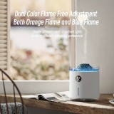 Luftbefeuchter Vulkan Flame Aroma Diffusor mit Digitalanzeige & LED Flamme - Schwarz