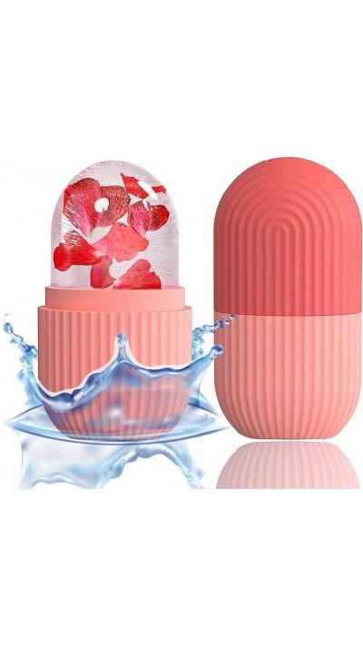 Ice Face Roller Gesichtsmassage Kryotherapie Silikon-Werkzeug Hautpflege und Massage - Rot