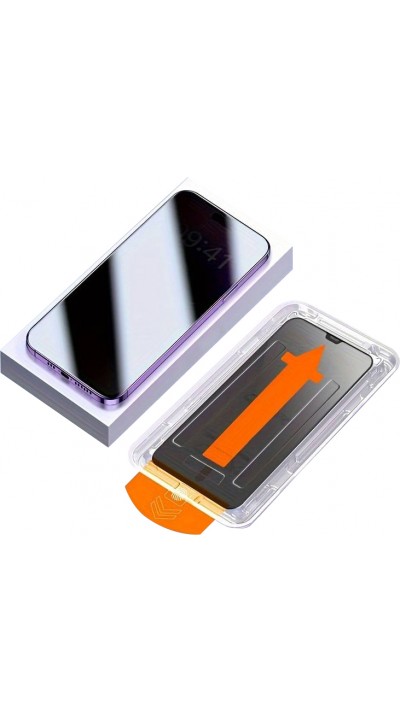 Pack de 2 vitres de protection anti-espion avec kit d'installation automatique rapide et anti-poussière - iPhone 12 / 12 Pro