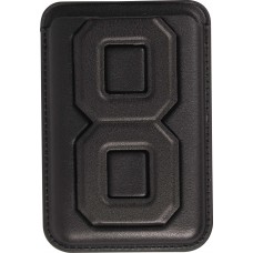 Magnetischer Kartenhalter wallet MagSafe veganes Leder mit starkem Magneten und integriertem Klappständer - Schwarz