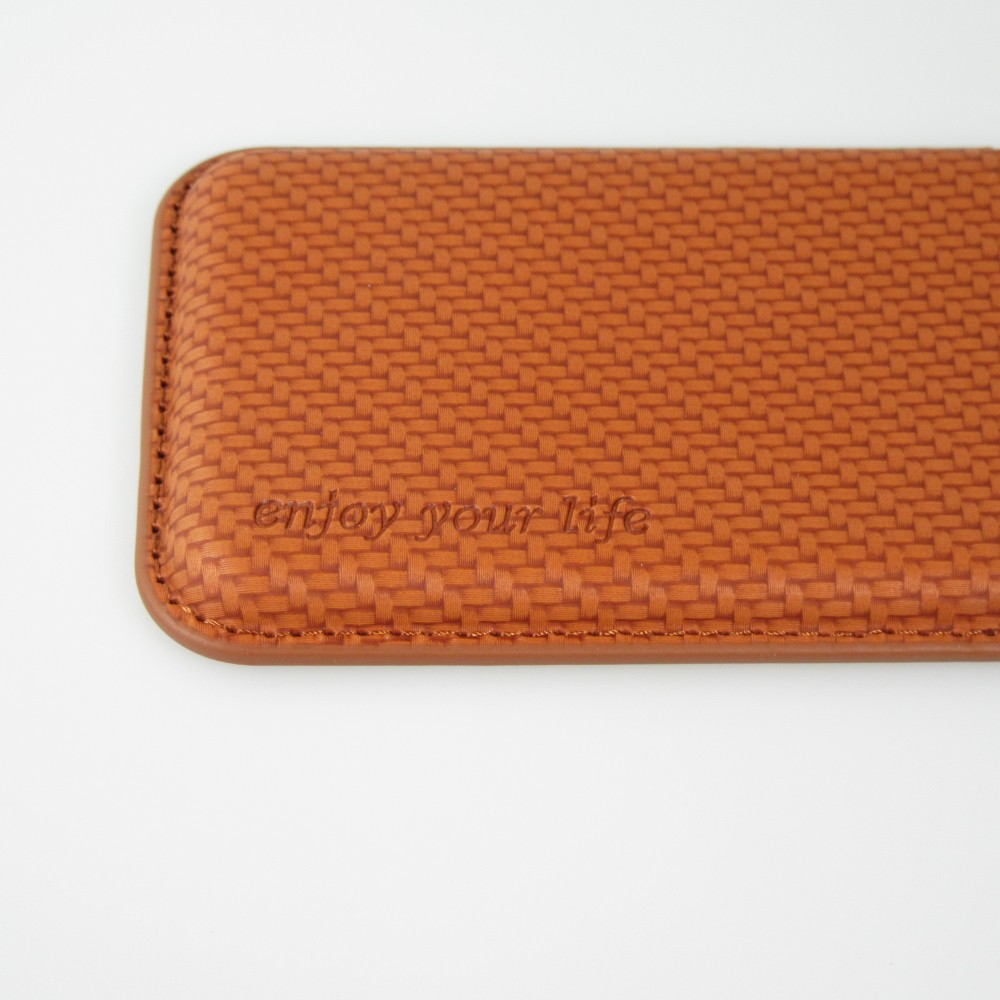 Magnetischer Kartenhalter Wallet Carbon Effekt - Kompatibel mit Apple MagSafe - Orange